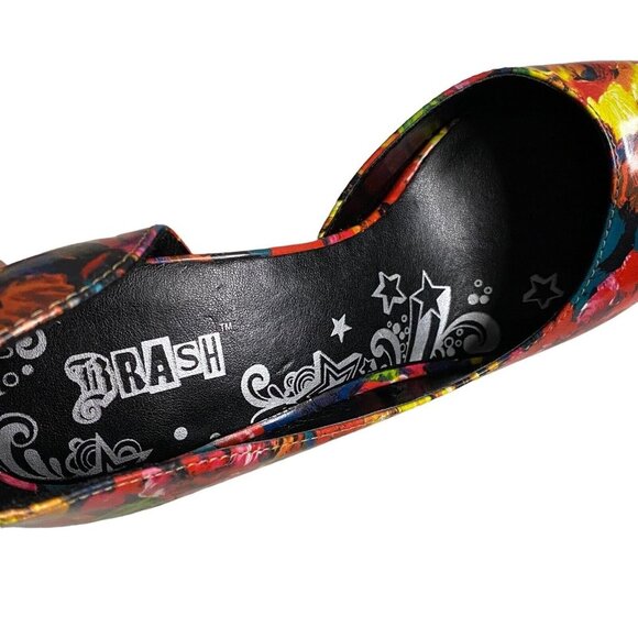 Thrash Women's Bright Floral Print Pointed Toe Heels Size 7.5 - Picture 4 of 7